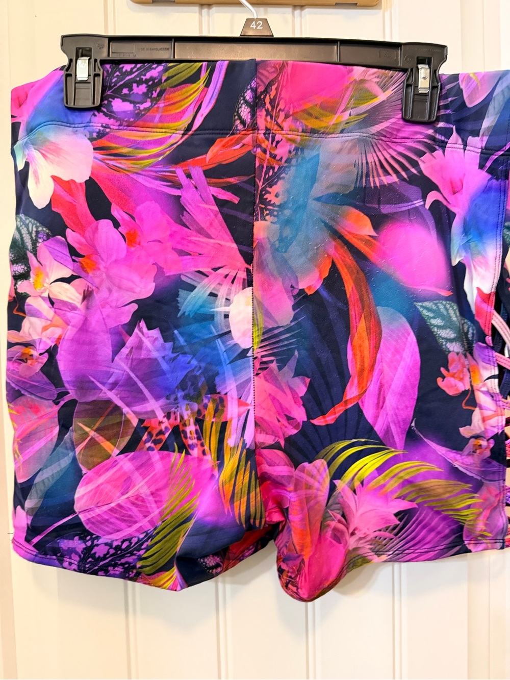 torrid Pink and Purple Tropical Print Swim Bottoms - Picture 3 of 6